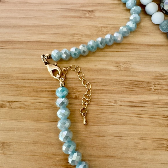 Turquoise & Gold 4 Strand Beaded Necklace - Picture 5 of 5